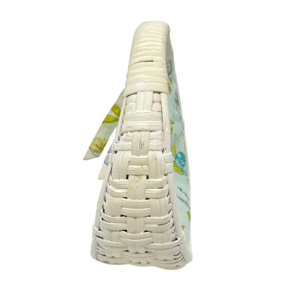 Gymboree Vintage Bonjour Provence Wicker & Floral Fabric Handbag Purse - Picture 2 of 9